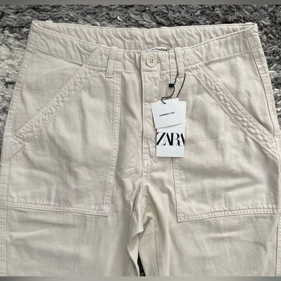 NWT Zara Cotton Pants With Pockets - Picture 3 of 11